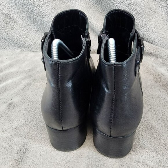 Naturalizer Shoes Womens Size 9 Drewe Black Leather Side Zip Ankle Booties - Picture 6 of 14